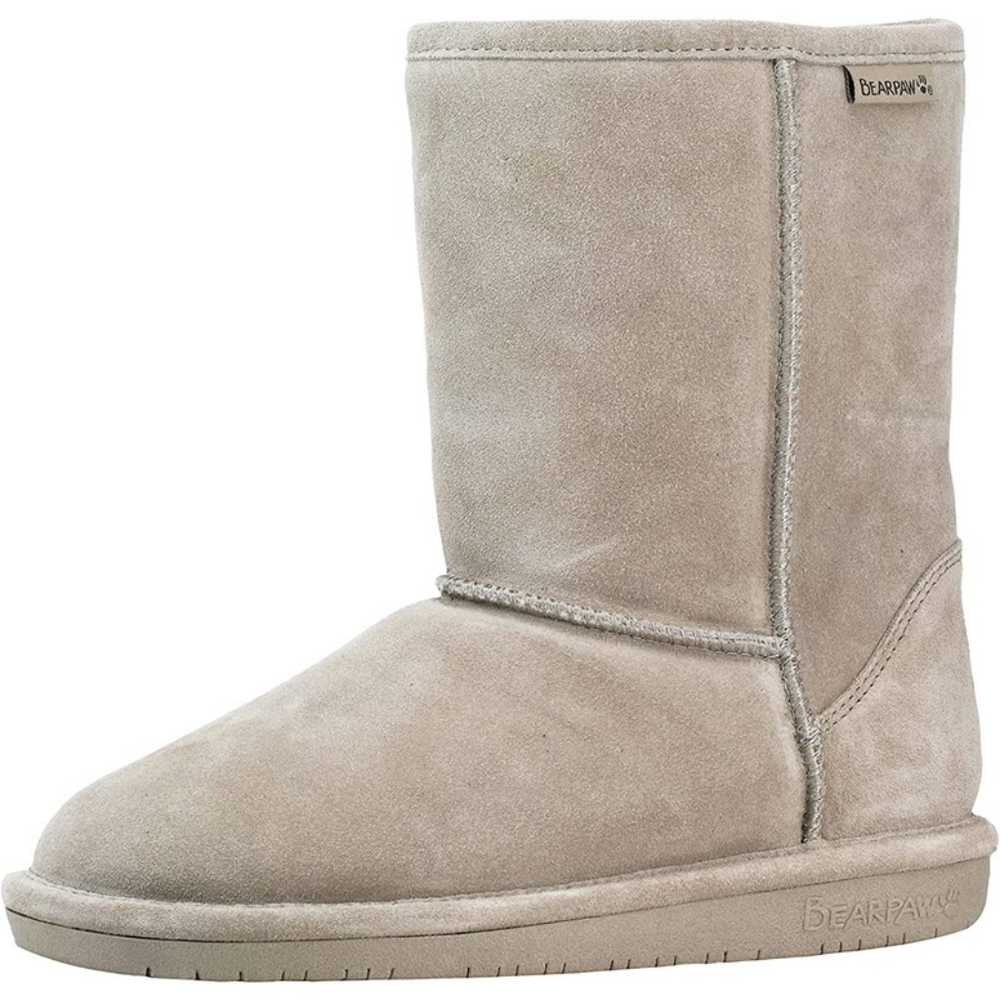 Bearpaw Girls Emma Short Mushroom Suede Shearling-lined Boots